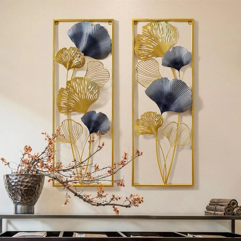 Elegant Gold and Blue Wall Art Set